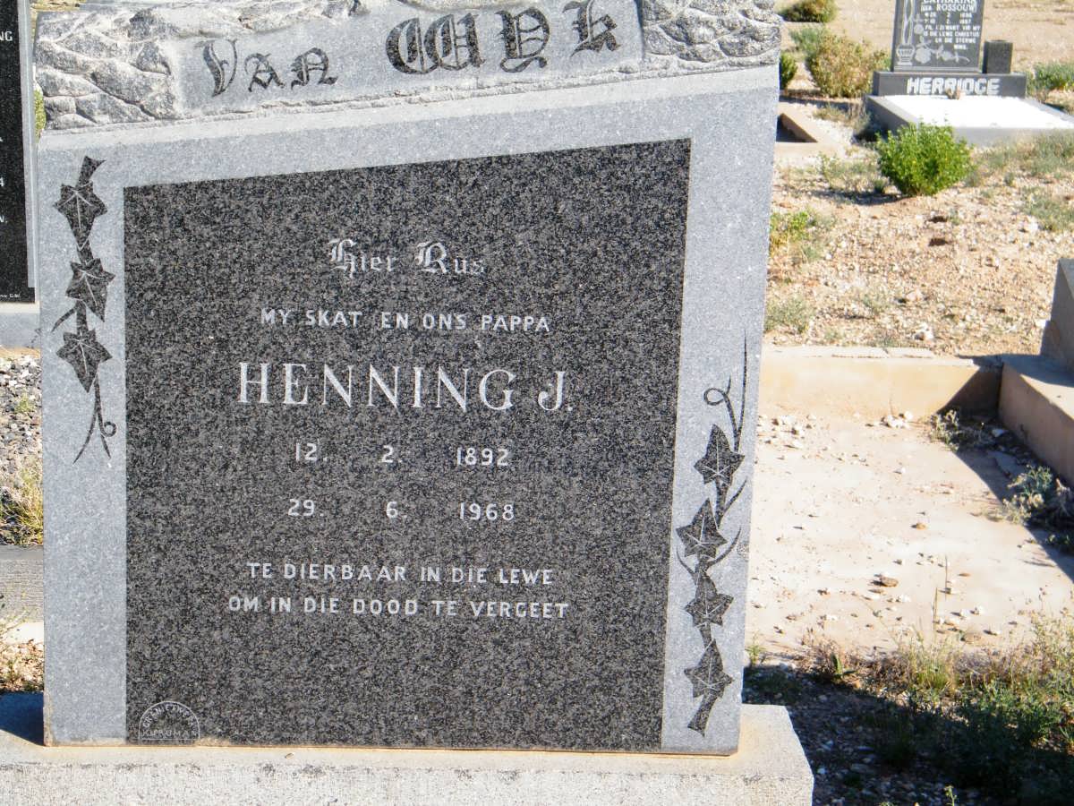 WYK Henning J., van 1892-1968