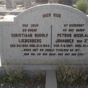 ZYL Petrus Nicolaas Johannes, van 1907-1944 :: LIEBENBERG Christiaan Rudolf 1922-1944