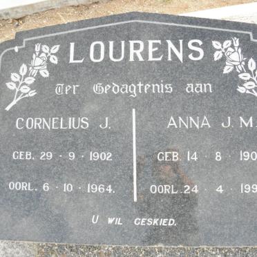 LOURENS Cornelius J. 1902-1964 &amp; Anna J.M. 1904-1996