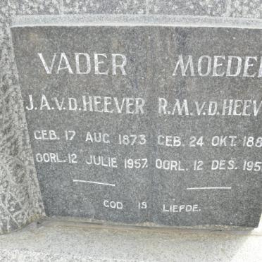 HEEVER J.A., v.d. 1873-1957 &amp; R.M. 1880-1958