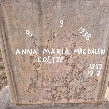 COETZE? Anna Maria Magdalena 1852-19?2