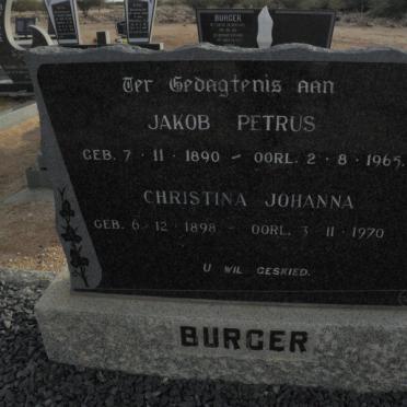 BURGER Jakob Petrus 1890-1965 &amp; Christina Johanna 1898-1970
