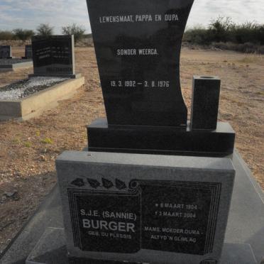 BURGER Andries 1902-1976 &amp; S.J.E. du PLESSIS 1904-2004