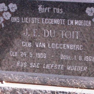 TOIT J.E., du nee van LOGGENBERG  1900-1968