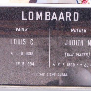 LOMBAARD Louis C. 1898-1994 &amp; Judith M. VISSER 1900-1978