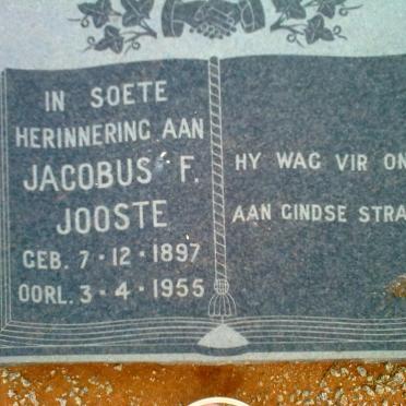 JOOSTE Jacobus F. 1897-1955