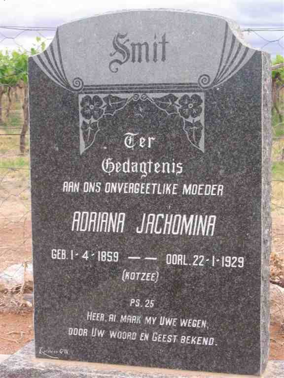 SMIT Adriana Jachomina née KOTZEE 1859-1929