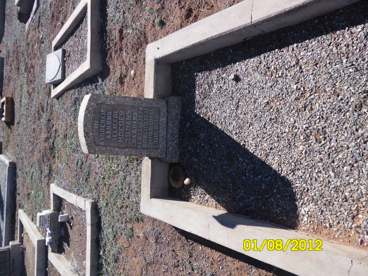 MANS J.G. nee MANS 1876-1951