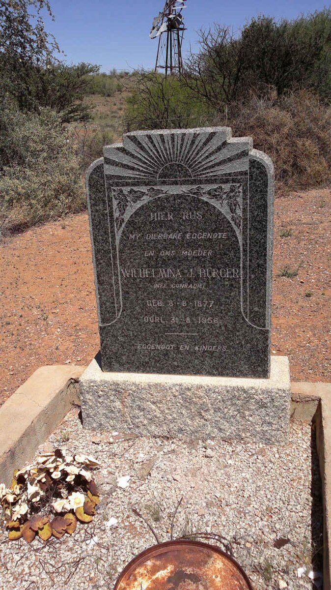 BURGER Wilhelmina J. CONRADIE 1877-1956