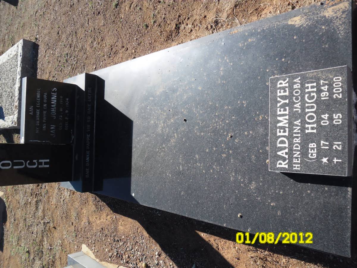 RADEMEYER Hendrina Jacoba nee HOUGH 1947-2000