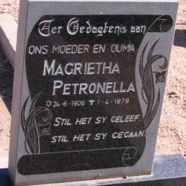 MINNIE Magrietha Petronella 1906-1979