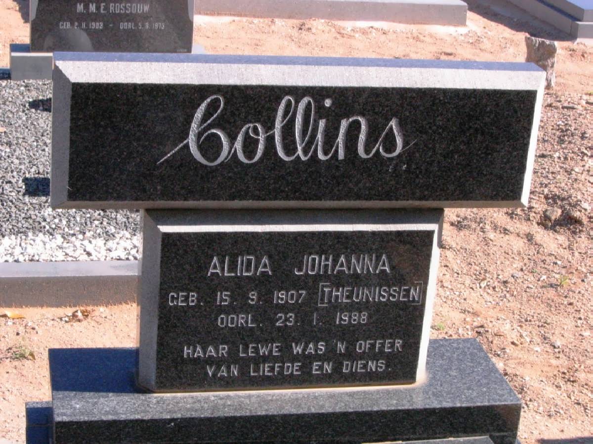 COLLINS Alida Johanna nee THEUNISSEN 1907-1988