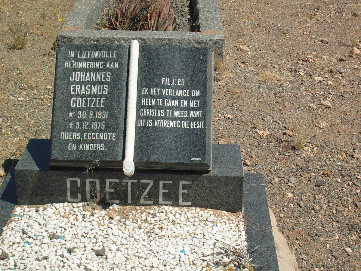 COETZEE Johannes Erasmus 1931-1975