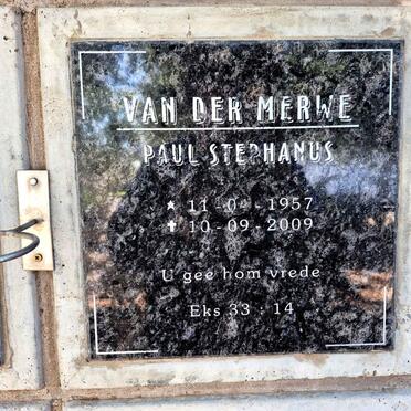 MERWE Paul Stephanus, van der 1957-2009