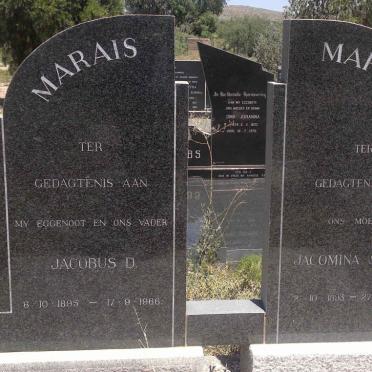 MARAIS Jacobus D. 1895-1968 &amp; Jacomina SWARTZ 1895-1979