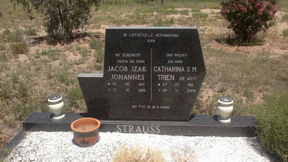 STRAUSS Jacob Izak Johannes 1910-1992 &amp; Catharina S.M. DE WITT 1916-2004