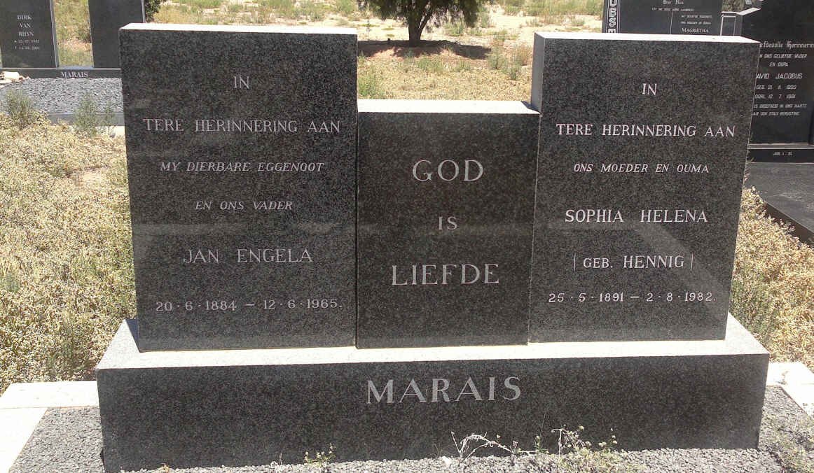 MARAIS Jan Engela 1884-1965 &amp; Sophia Helena HENNIG 1891-1982