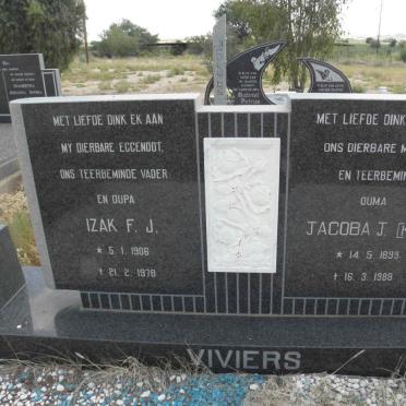 VIVIERS Izak F.J. 1906-1978 &amp; Jacoba J. 1899-1988