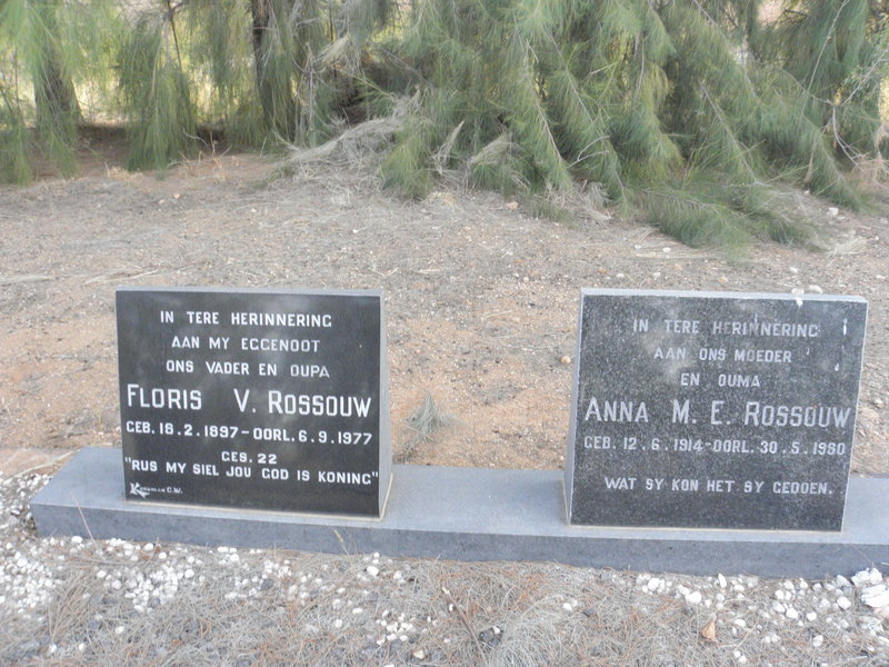 ROSSOUW Floris V. 1897-1977 &amp; Anna M.E. 1914-1980