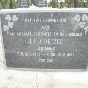 COETZEE J.C. nee MANS 1887-1957