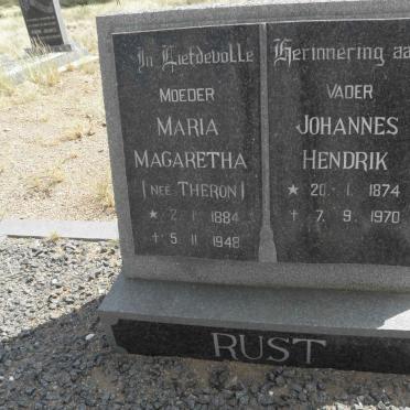 RUST Johannes Hendrik 1874-1970 &amp; Maria Magaretha THERON 1884-1948