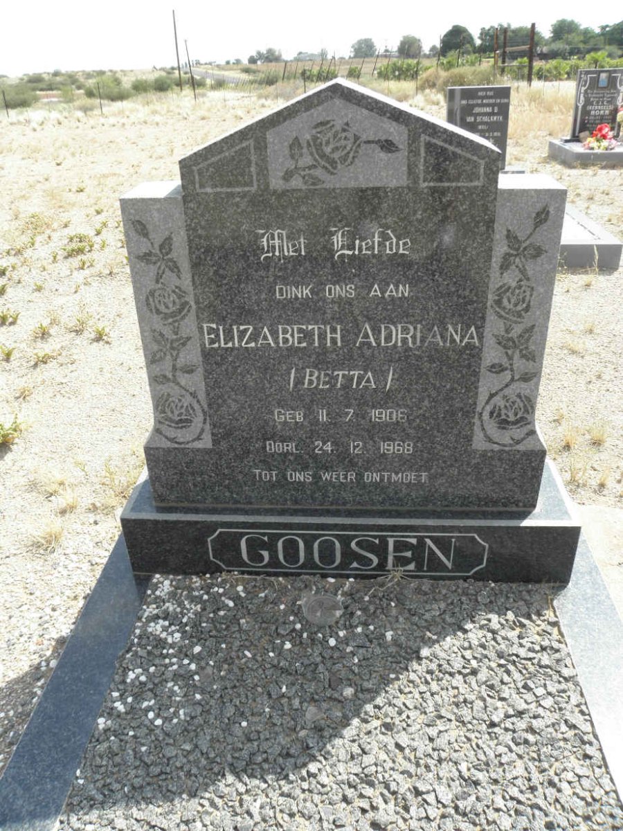 GOOSEN Elizabeth Adriana 1906-1968