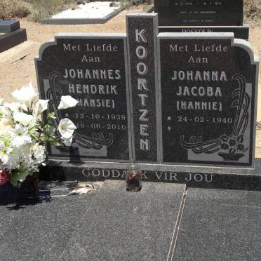 KOORTZEN Johannes Hendrik 1939-2010 &amp; Johanna Jacoba 1940-
