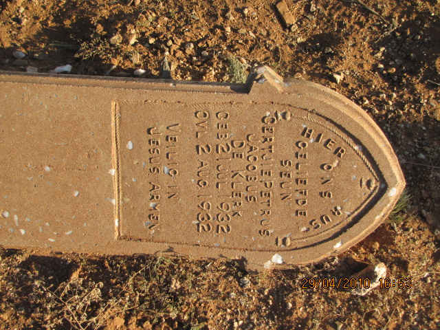 KLERK Gertjie Petrus Jacobus, de 1932-1932