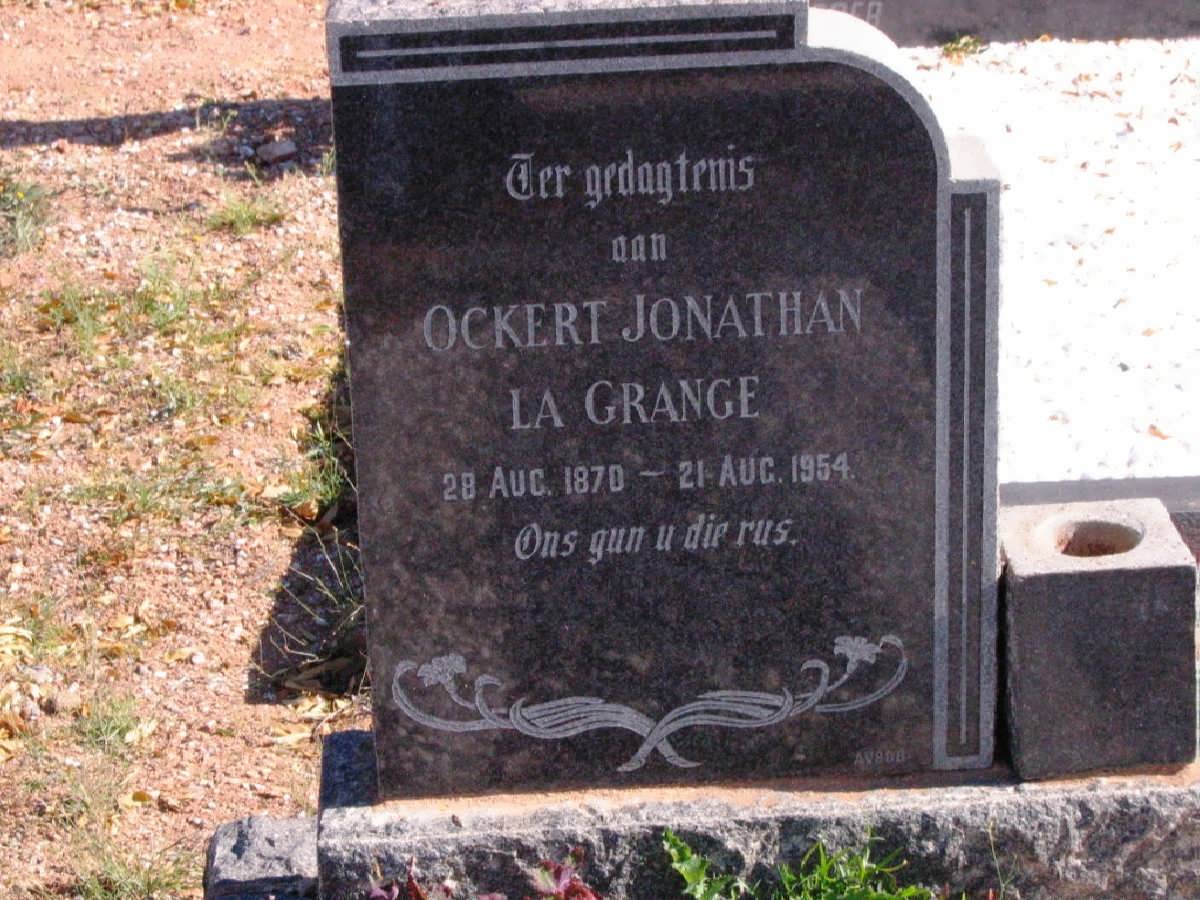 GRANGE Ockert Jonathan, la 1870-1954