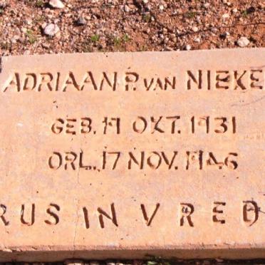 NIEKERK Adriaan P., van 1931-1946