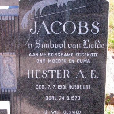 JACOBS Hester A.E nee KRUGER 1901-1973
