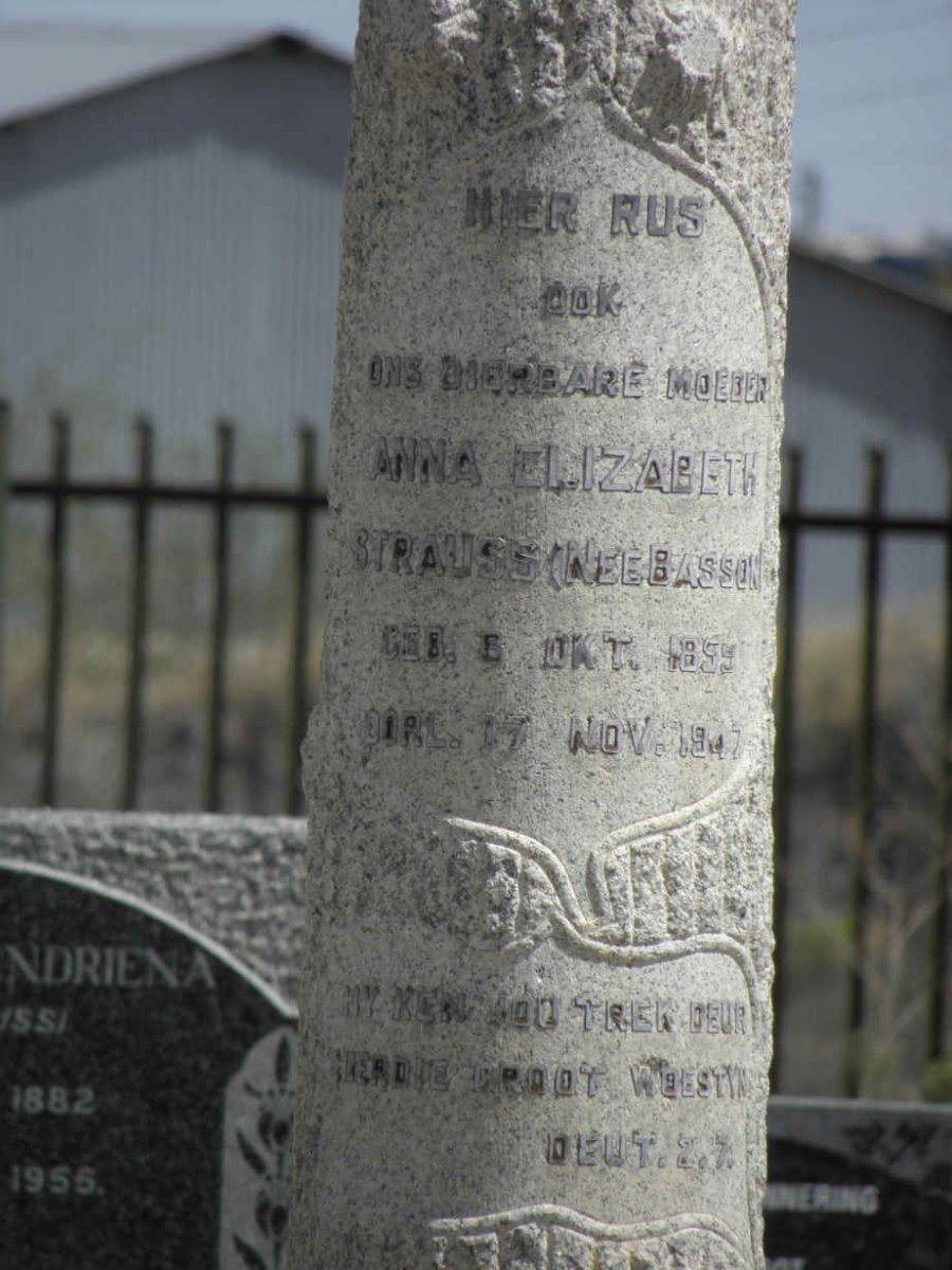 STRAUSS Anna Elizabeth nee BASSON 1895-1947