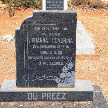 PREEZ Johanna Hendrina, du nee NIENABER 1918-1963