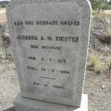 RICHTER Johanna A.M. nee ROSSOUW 1873-1959
