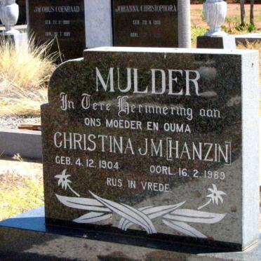 MULDER Christina J.M. nee HANZIN 1904-1989