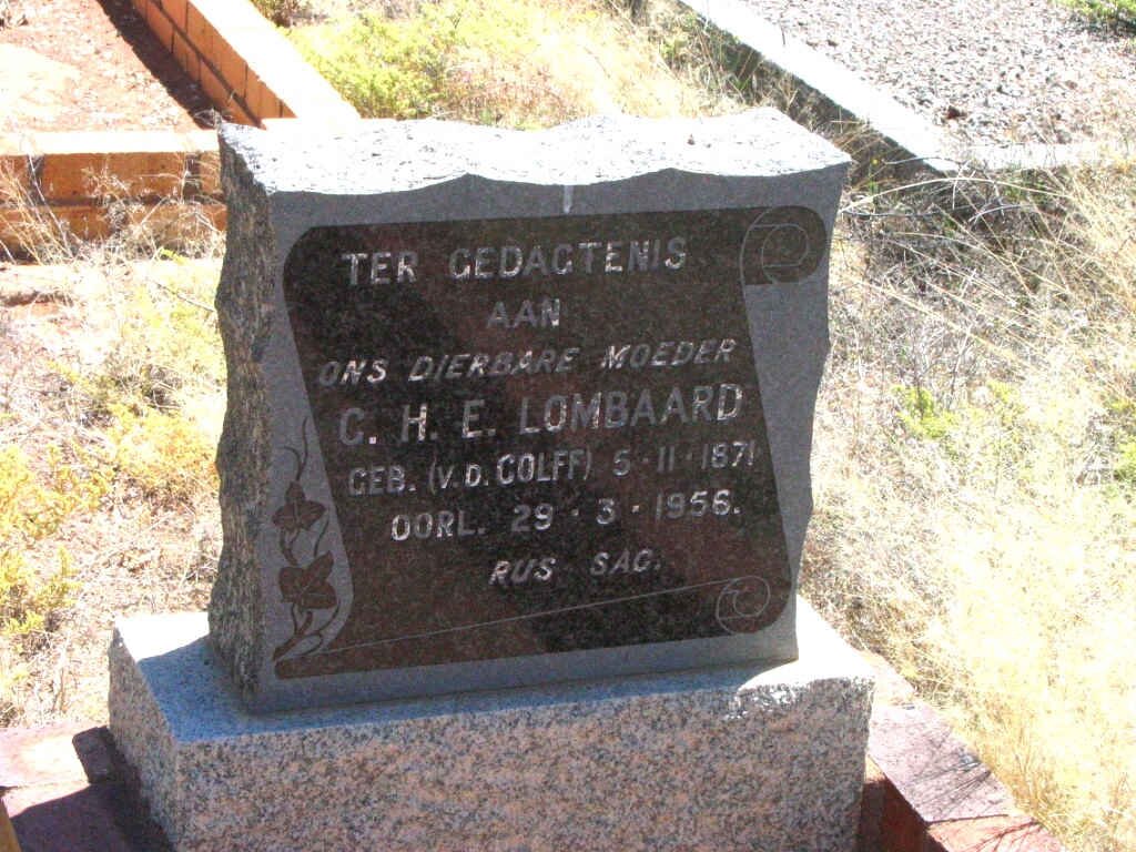 LOMBAARD C.H.E. nee V.D.COLFF1871-1956