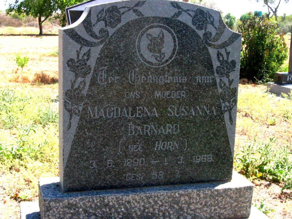 BARNARD Magdalena Susanna nee HORN 1890-1968