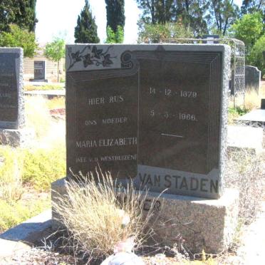 STADEN Maria Elizabeth, van nee V.D. WESTHUIZEN 1879-1966