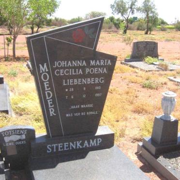 STEENKAMP Johanna Maria Cecilia nee LIEBENBERG 1910-1997