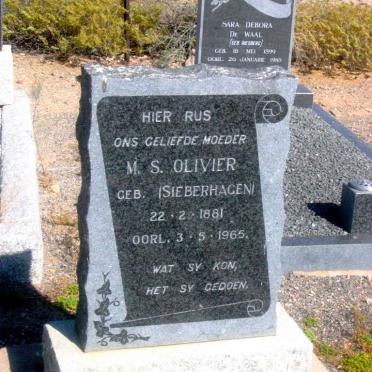 OLIVIER M.S. nee SIEBERHAGEN 1881-1965