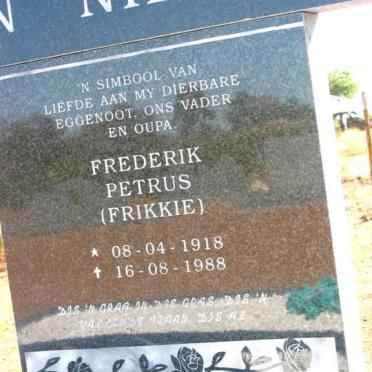 NIEKERK Frederik Petrus, van 1918-1988