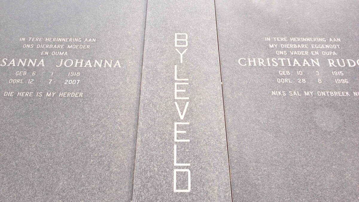 BYLEVELD Christiaan Rudolf 1915-1996 &amp; Susanna Johanna 1918-2007