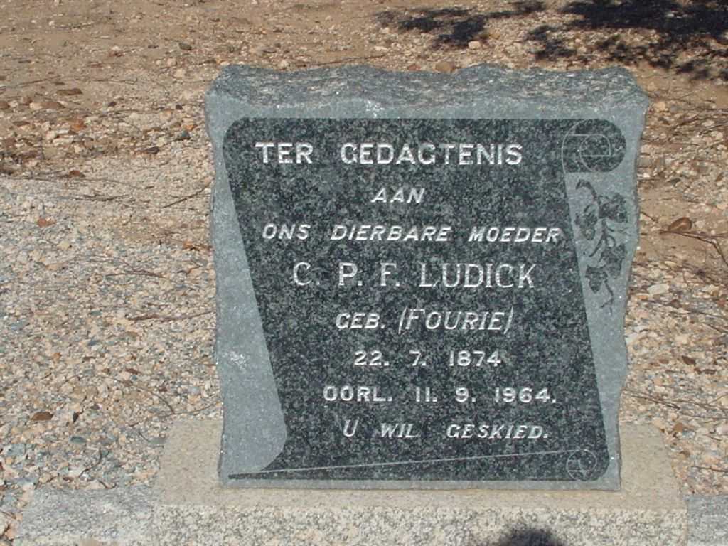 LUDICK C.P.F. nee FOURIE 1874-1964