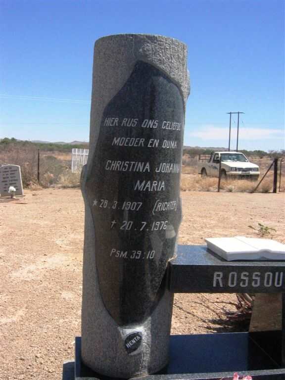 ROSSOUW  Christina Johanna Maria née RICHTER 1907-1976