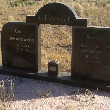 OLWAGE Christiaan Andries 1910-1995 &amp; Susanna Elizabeth 1916-197?