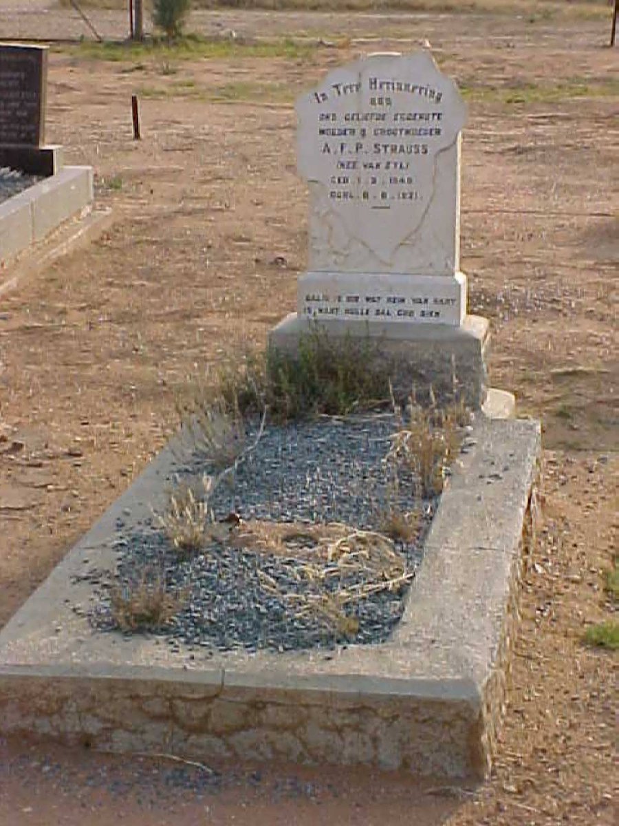 STRAUSS A.F.P. nee VAN ZYL 1848-1921