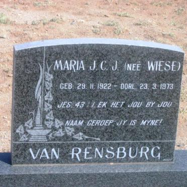 RENSBURG Maria J.C.J., van nee WIESE 1922-1973