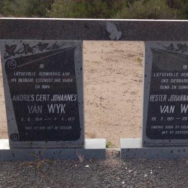 WYK Andries Gert Johannes, van 1914-1971 &amp; Hester Johanna Dorathea 1921-1991