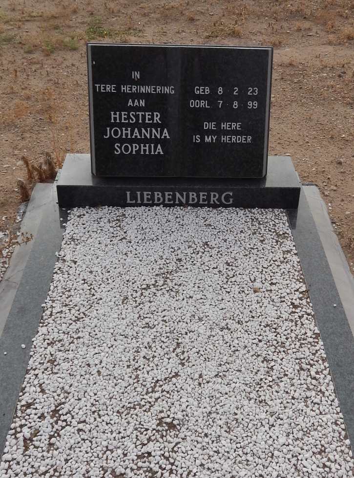 LIEBENBERG Hester Johanna Sophia 1923-1999 :: LIEBENBERG A.J.