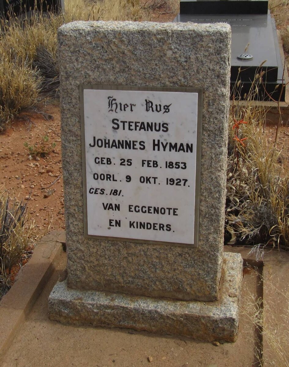 HYMAN Stefanus Johannes 1853-1927